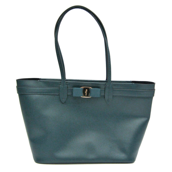 SALVATORE FERRAGAMO Green Leather Tote Bag - Picture 1 of 9